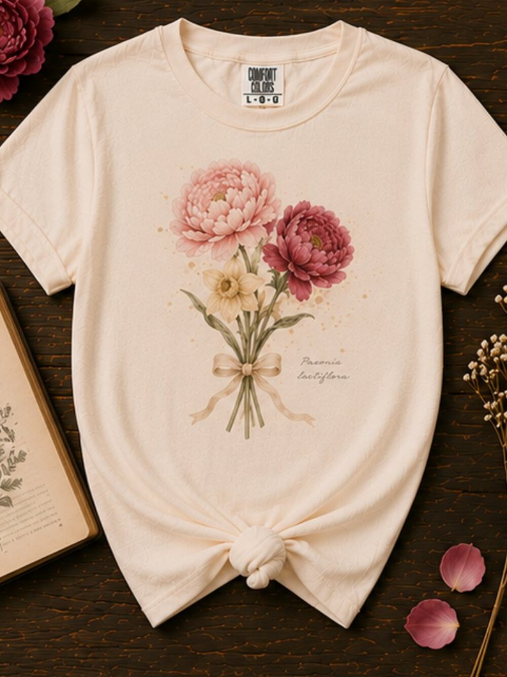 Vintage Peony Bouquet Tee | Comfort Colors 1717 | With Bliss